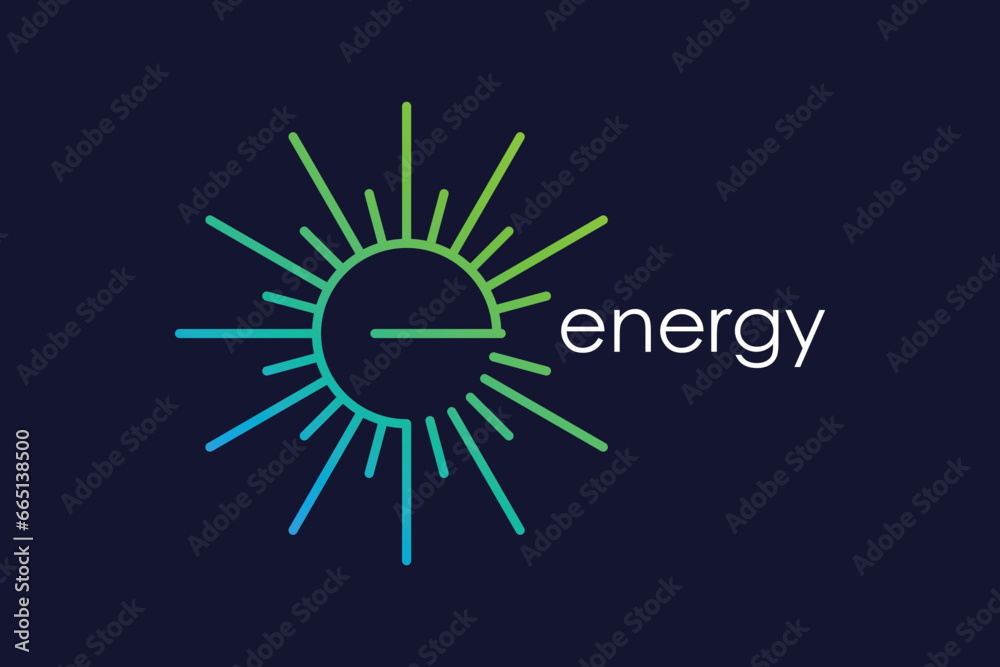 Fototapeta premium Energy design element icon vector with modern creative and simple sun concept