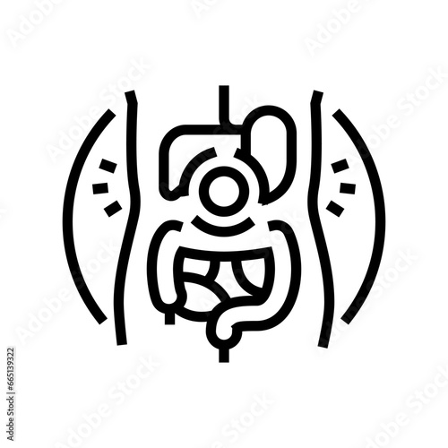abdominal pain gastroenterologist line icon vector. abdominal pain gastroenterologist sign. isolated contour symbol black illustration