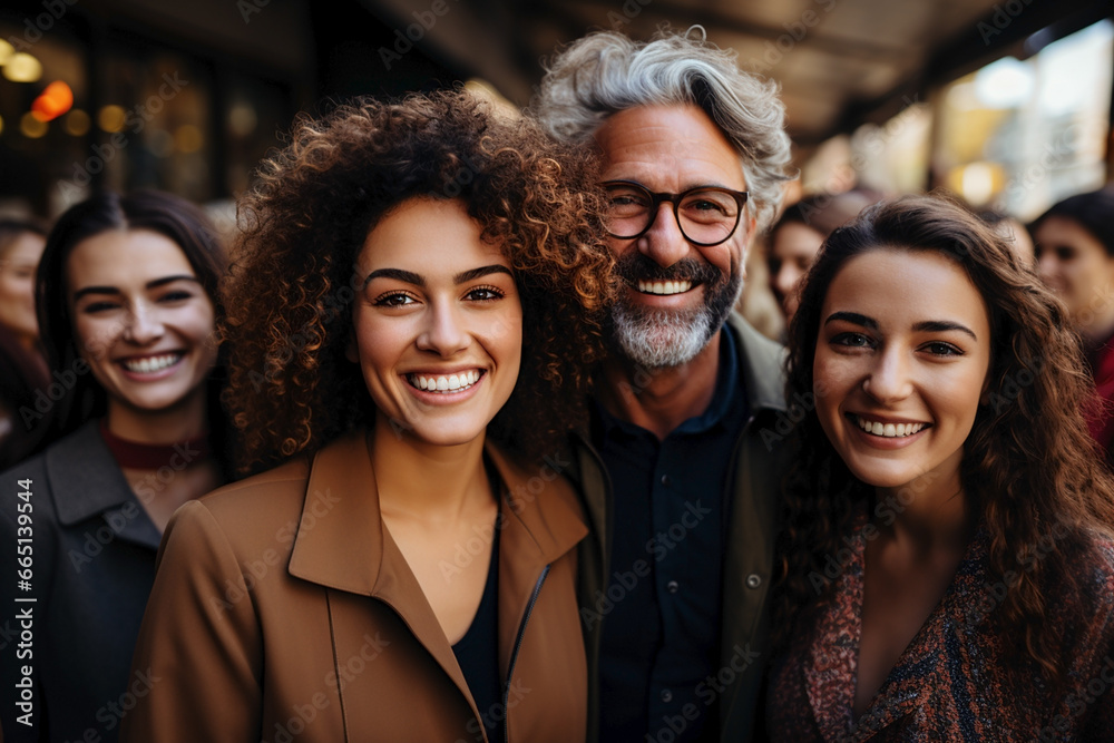Fototapeta premium group of young muticultural smiling people