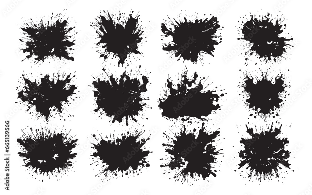 Grunge effect Splash texture Silhouettes vector
