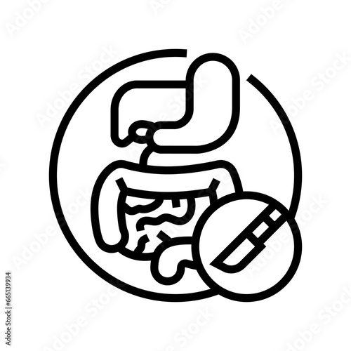 gastrointestinal surgery line icon vector. gastrointestinal surgery sign. isolated contour symbol black illustration