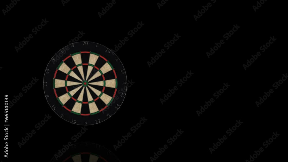 Dartboard turns on itself - loop animation Dartboard turns on itself - loop animation