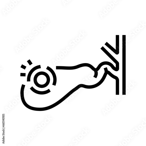 gallbladder check gastroenterologist line icon vector. gallbladder check gastroenterologist sign. isolated contour symbol black illustration