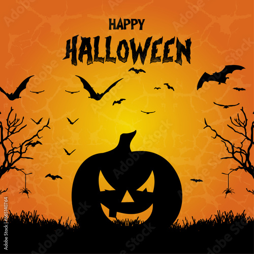 Happy Halloween pumpkin background