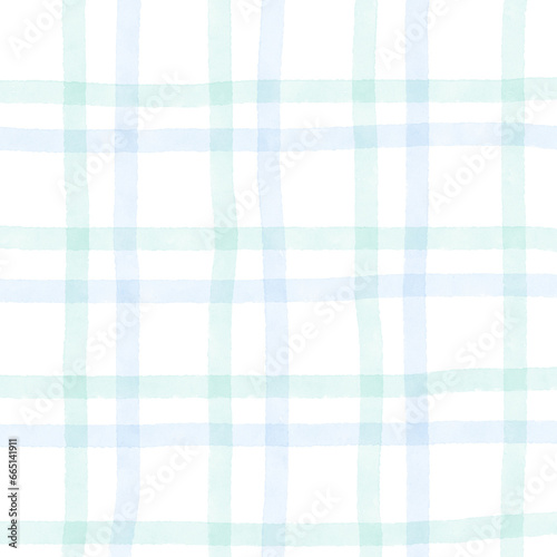 Blue Green Plaid Hand Drawn Background