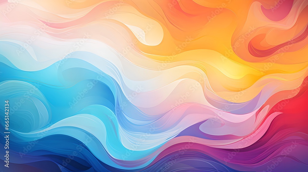 Obraz premium Abstract Background: Multi Colored Wave Pattern in Blue and Yellow