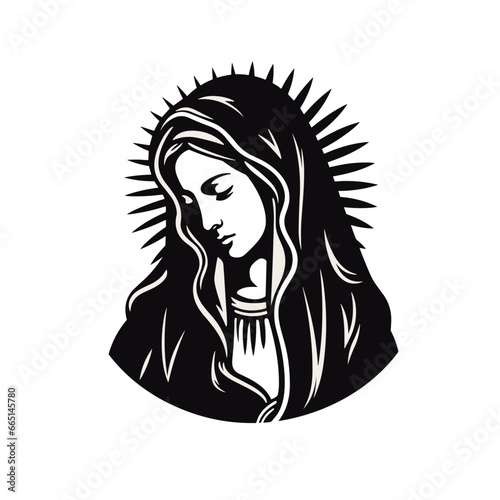 Canvas-taulu vector illustration of Our Lady Virgin Mary Mother of Jesus, Madonna,  printable