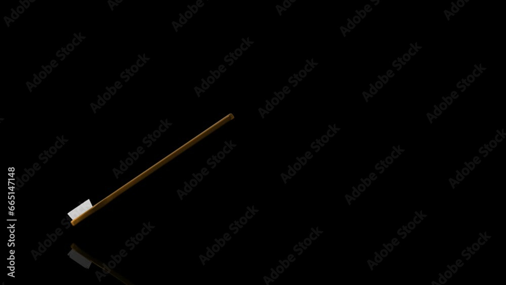 Golden Toothbrush turns on itself - loop animation Golden Toothbrush turns on itself - loop animation