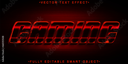 Dark Red Gaming Vector Fully Editable Smart Object Text Effect