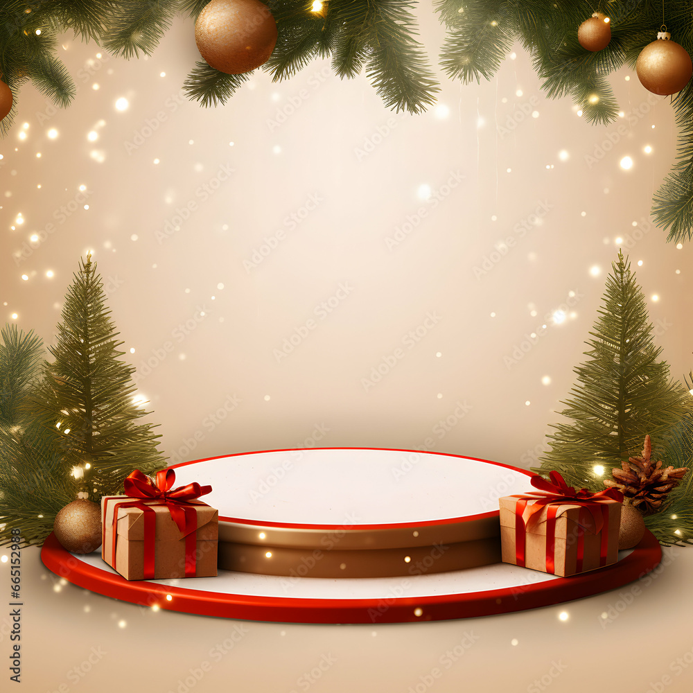 Photo Christmas concept decorated with podiums decorations developed across the Christian world