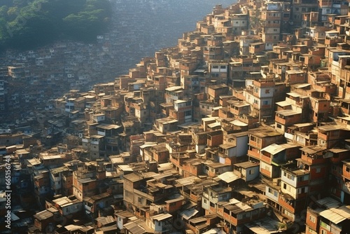 Urbanization of Heliopolis favela, Sao Paulo, Brazil. Generative AI