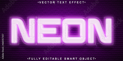 Purple Neon Vector Fully Editable Smart Object Text Effect