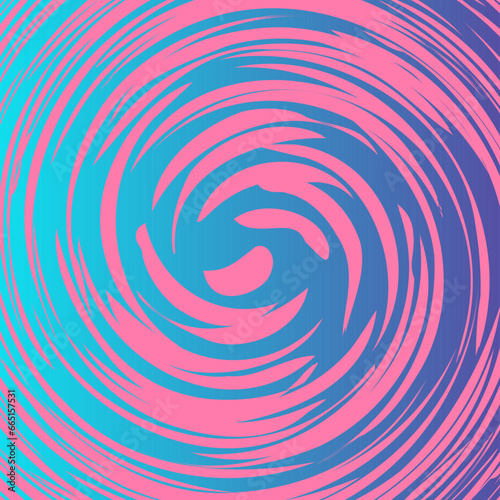 Vector abstract illustration in the form of a pink spiral on a blue background
