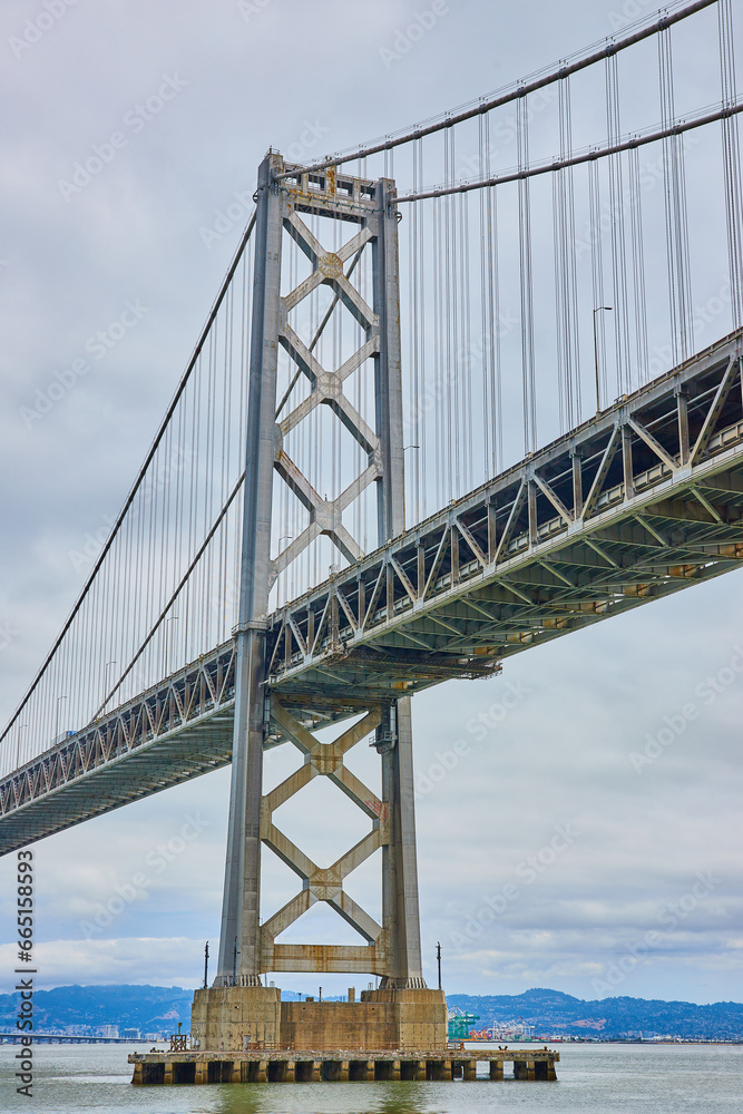 Oakland Bay Bridge side and underside view of bridge Oakland Bay Bridge side and underside view of bridge