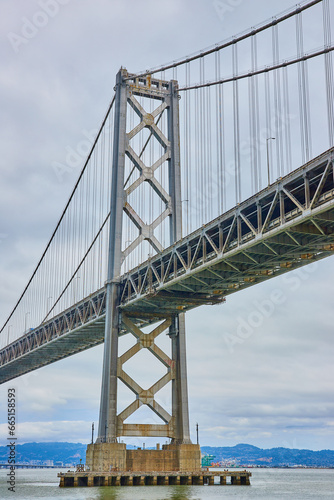 Oakland Bay Bridge side and underside view of bridge