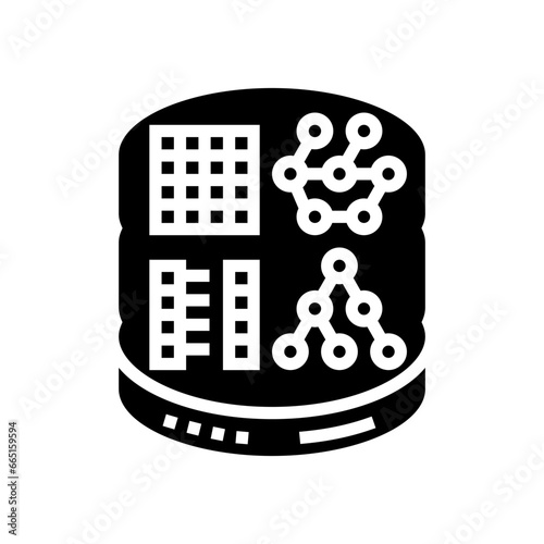 nosql database glyph icon vector. nosql database sign. isolated symbol illustration