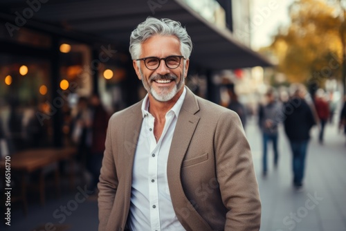 Portrait of a senior businessman in the city