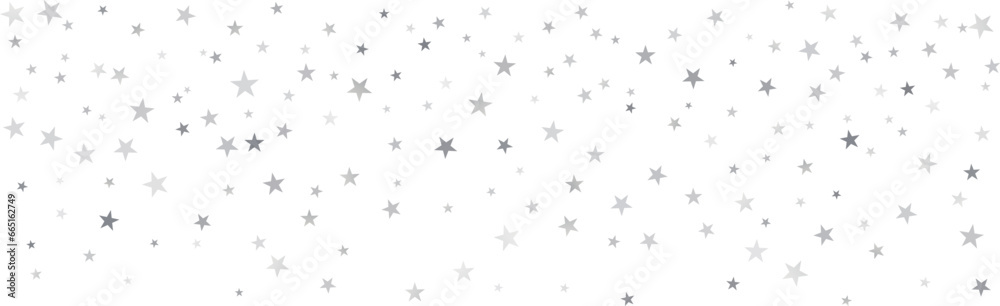 Silver stars vector background, sparkling Christmas confetti falling isolated on white. magic shining flying stars glitter backdrop, sparkle border Silver stars vector background, sparkling Christmas confetti falling isolated on white. magic shining flying stars glitter backdrop, sparkle border