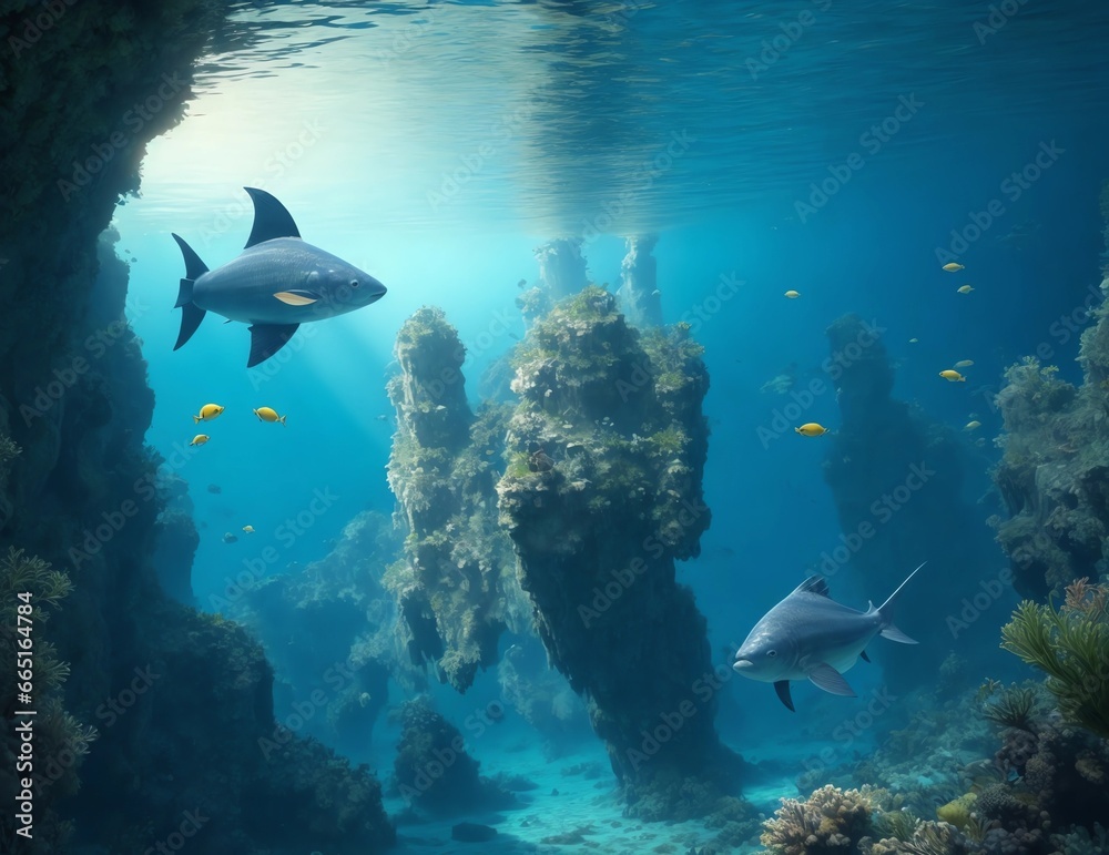 Fototapeta premium Vibrant World Below the Surface