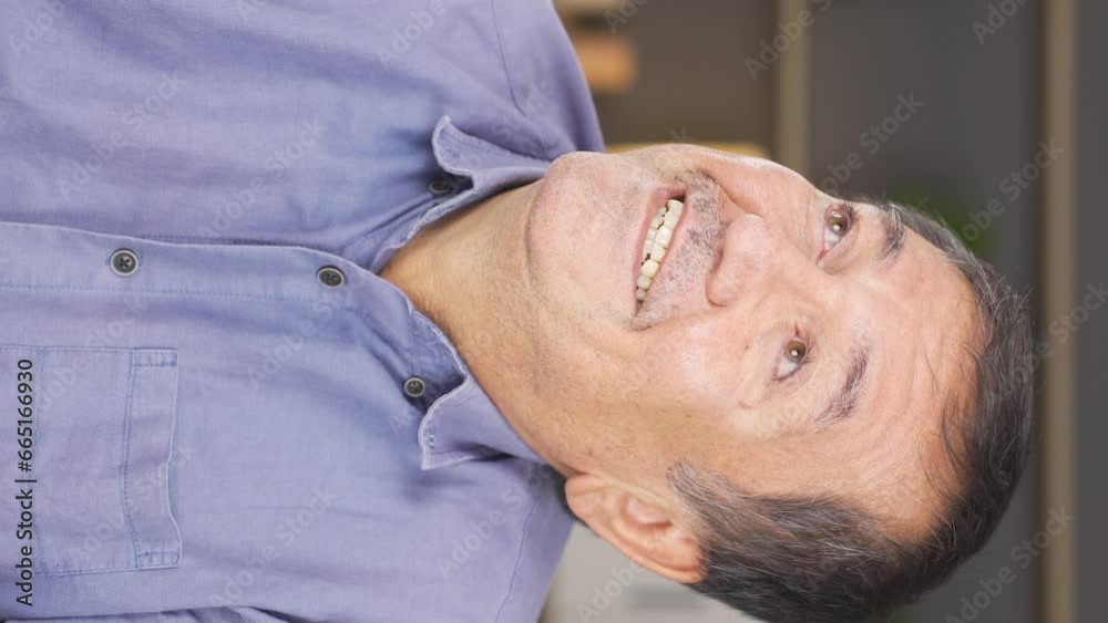 Vertical video of Happy old man looking at the sky. Vertical video of Happy old man looking at the sky.