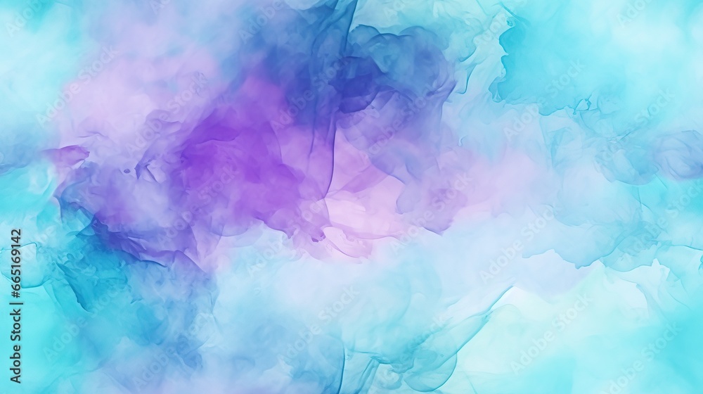 Abstract Soft Seamless Watercolor Background in Blue, Cyan, Purple
