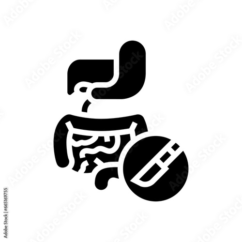 gastrointestinal surgery glyph icon vector. gastrointestinal surgery sign. isolated symbol illustration
