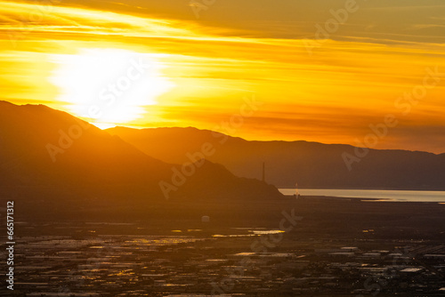 Sunset over Salt Lake Valley