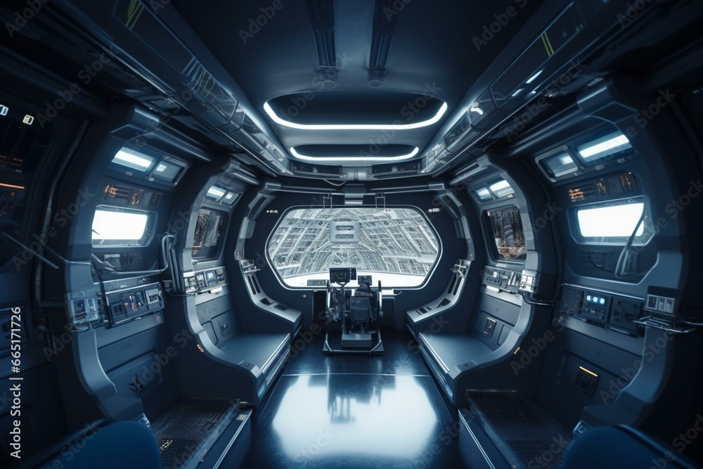 Interior of a spaceship. Generative AI