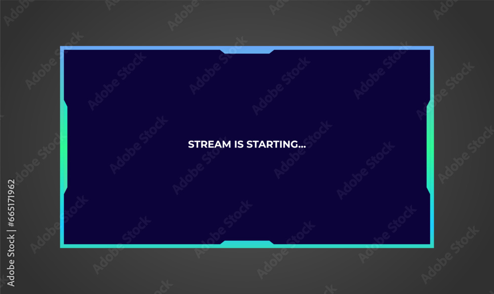 Live stream interface overlay frames for gamer broadcast or streaming. Game panel interface. Vector illustration - obrazy, fototapety, plakaty 