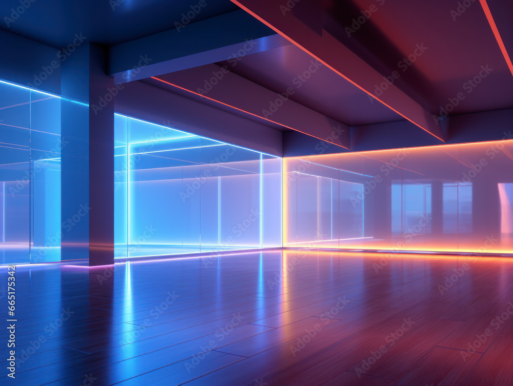 Fototapeta premium colorful lights in indoor spaces