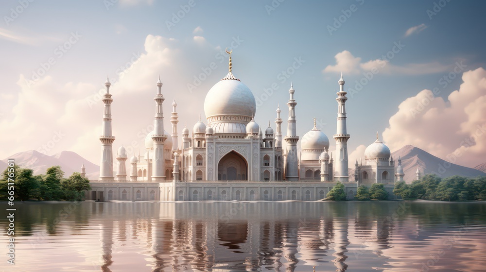 Obraz premium Eid mubarak blog banner with greeting