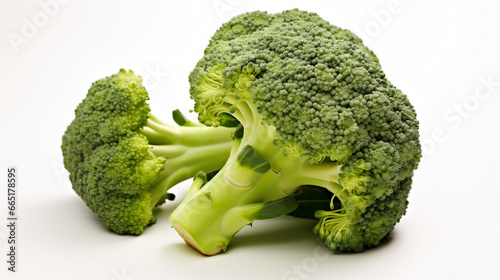 Broccoli isolated on white background, close-up, studio shot