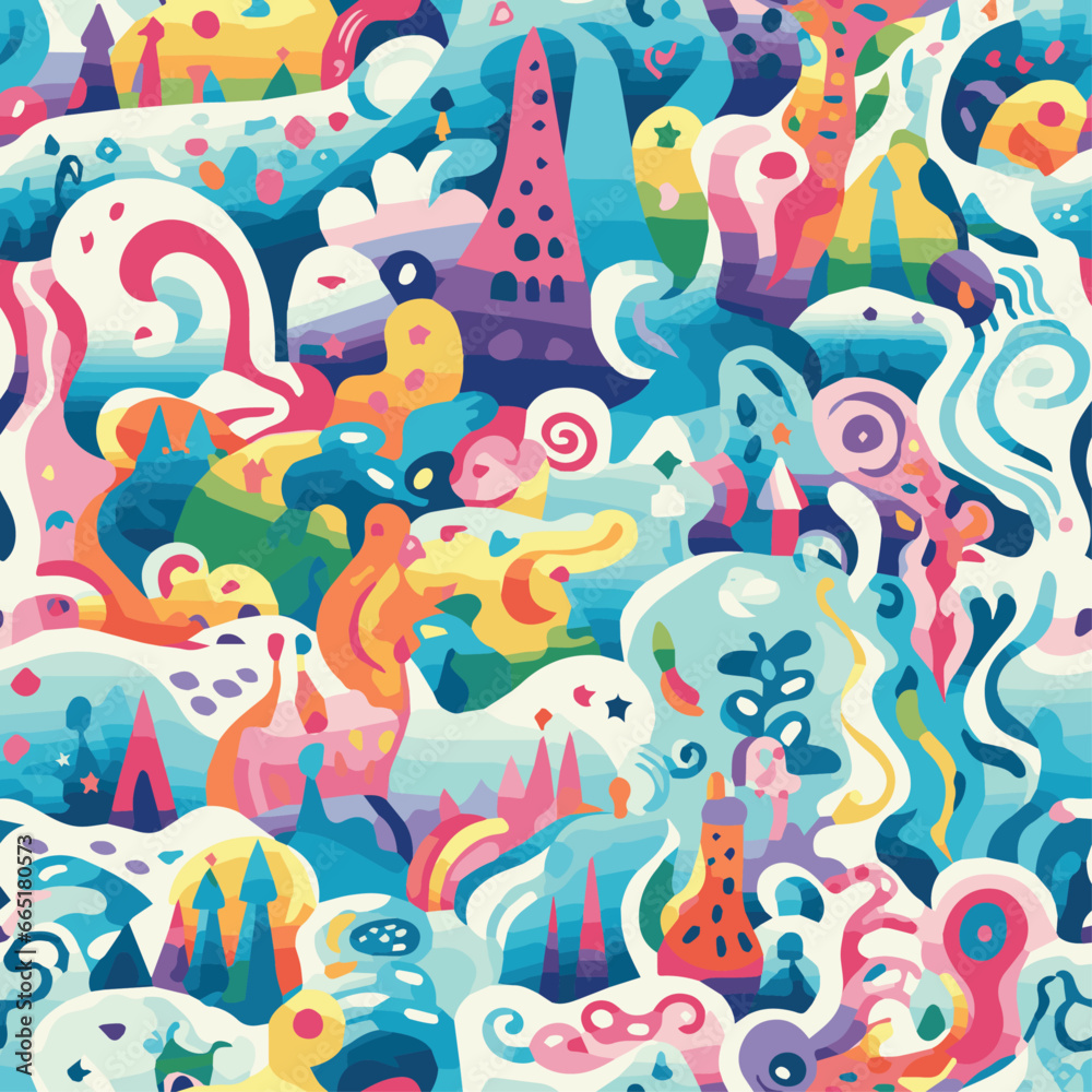 Fototapeta premium llustration Vector Wonderland Seamless Patterns