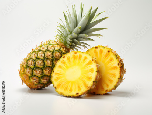 Pineapple Studio Shot Isolated on Clear Background, Food Photography, Generative AI