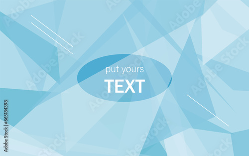 Abstract sky blue background of triangular shapes of different sizes and transparency. Geometric shapes. 3D vector illustration.