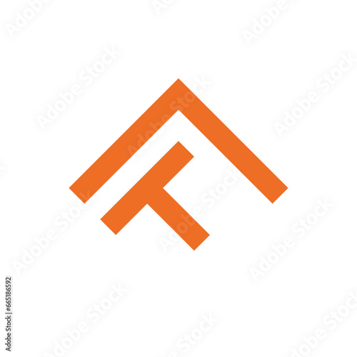Letter T roof house simple minimal logo design