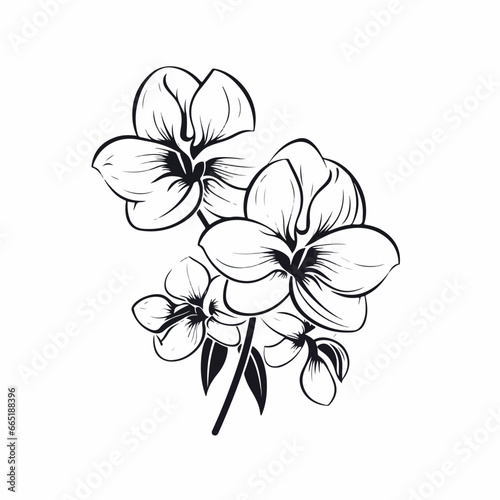 Orchids in cartoon  doodle style. 2d vector illustration in logo  icon style. AI Generative