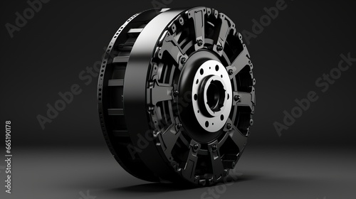 Car part of clutch Disc, clutch basket with release bearing isolated background. AI generated photo