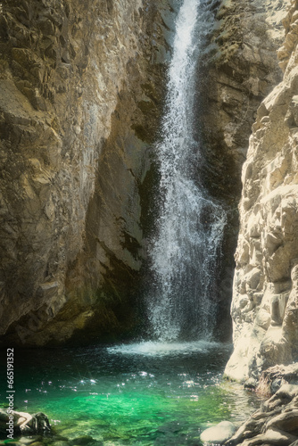 Cyprus waterfall inside of mountain