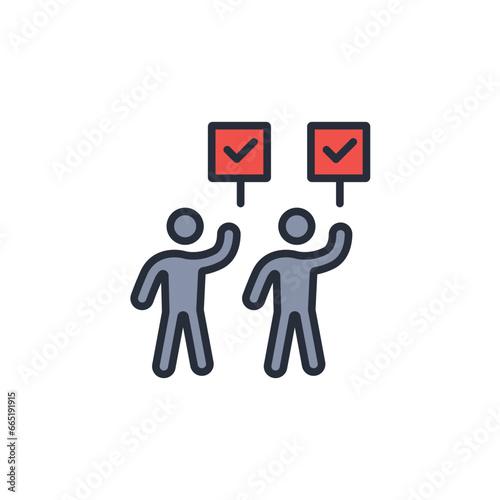 collective action icon. vector.Editable stroke.linear style sign for use web design,logo.Symbol illustration.