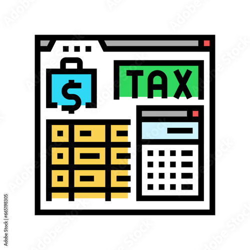 tax calculation color icon vector. tax calculation sign. isolated symbol illustration