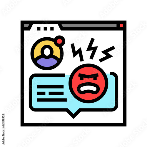 insulting comments cyberbullying color icon vector. insulting comments cyberbullying sign. isolated symbol illustration