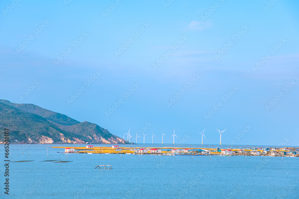 Pingtan Island, Fuzhou City, Fujian Province-fishing port pier from aerial photography perspective