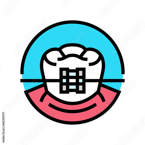 orthodontic braces color icon vector. orthodontic braces sign. isolated symbol illustration
