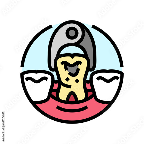 tooth extraction dental color icon vector. tooth extraction dental sign. isolated symbol illustration