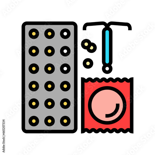 birth control gynecologist color icon vector. birth control gynecologist sign. isolated symbol illustration
