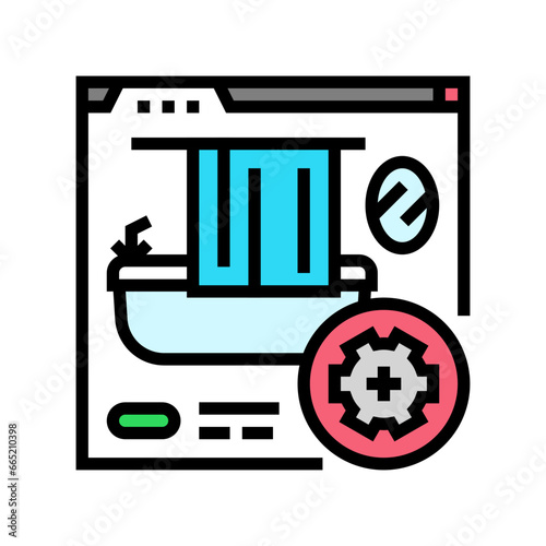 bathroom remodeling color icon vector. bathroom remodeling sign. isolated symbol illustration