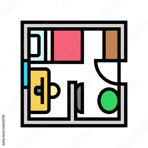 furniture arrangement interior designer color icon vector. furniture arrangement interior designer sign. isolated symbol illustration
