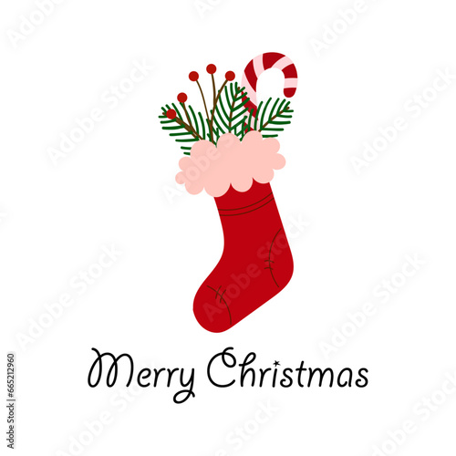 christmas sock with christmas tree