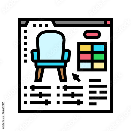 furniture customization interior designer color icon vector. furniture customization interior designer sign. isolated symbol illustration